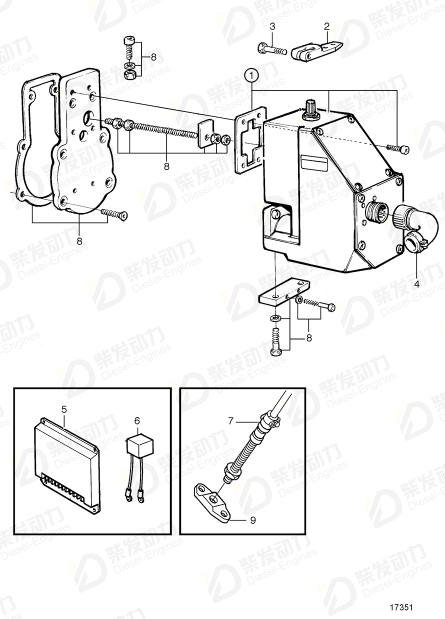 volvo penta Control unit 865414 Drawing volvo penta Control unit 865414 Drawing